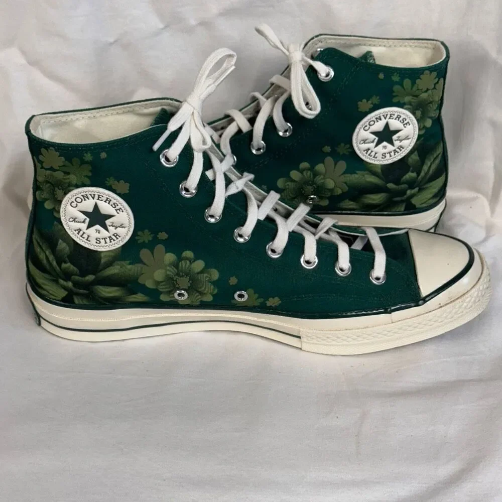 Converse Chuck 70 Desert Rave high top sneakers, midnight clover, plant, sz 12.5